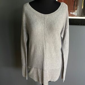 Splendid marled gray ribbed wide crewneck seamed front/back dropped shoulder top